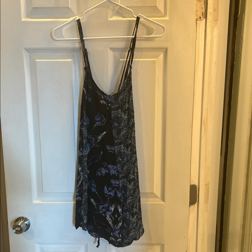 Free People Black and Blue Floral Romper